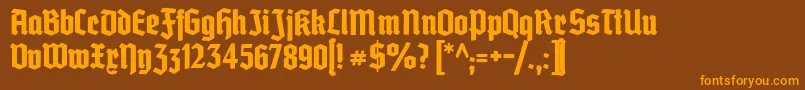 Grobedeutschmeister Font – Orange Fonts on Brown Background