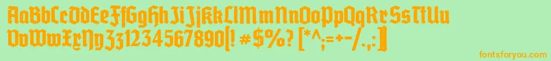 Grobedeutschmeister Font – Orange Fonts on Green Background