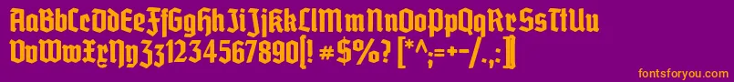 Grobedeutschmeister Font – Orange Fonts on Purple Background