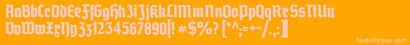 Grobedeutschmeister Font – Pink Fonts on Orange Background