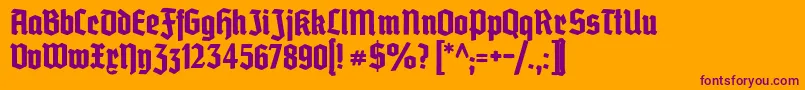 Grobedeutschmeister Font – Purple Fonts on Orange Background