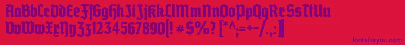 Grobedeutschmeister Font – Purple Fonts on Red Background