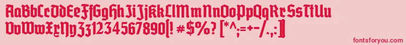 Grobedeutschmeister Font – Red Fonts on Pink Background