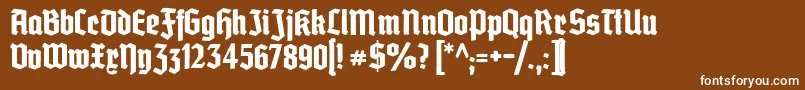 Grobedeutschmeister Font – White Fonts on Brown Background