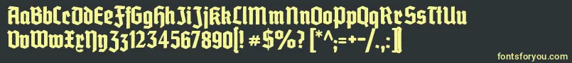 Grobedeutschmeister Font – Yellow Fonts on Black Background