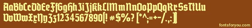Grobedeutschmeister Font – Yellow Fonts on Brown Background