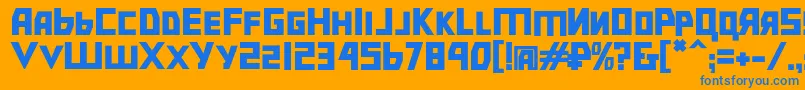 フォントBolshevikbd – オレンジの背景に青い文字