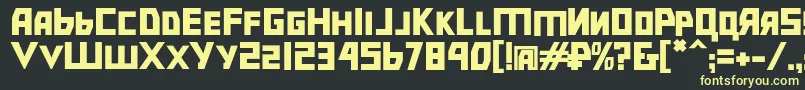 フォントBolshevikbd – 黒い背景に黄色の文字
