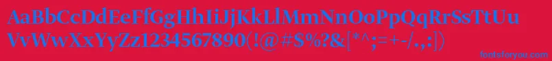 GretadisplayproMedium Font – Blue Fonts on Red Background