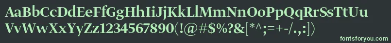 GretadisplayproMedium Font – Green Fonts on Black Background