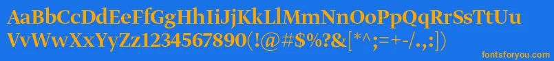 GretadisplayproMedium Font – Orange Fonts on Blue Background