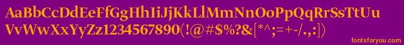 GretadisplayproMedium Font – Orange Fonts on Purple Background
