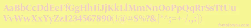 GretadisplayproMedium Font – Pink Fonts on Yellow Background