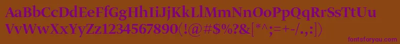 GretadisplayproMedium Font – Purple Fonts on Brown Background
