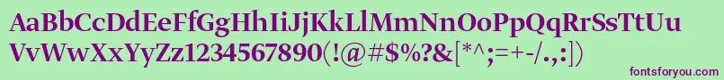 GretadisplayproMedium Font – Purple Fonts on Green Background