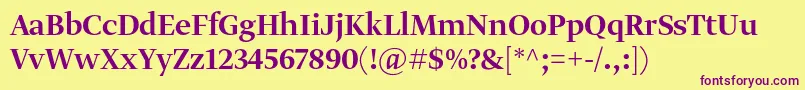 GretadisplayproMedium Font – Purple Fonts on Yellow Background