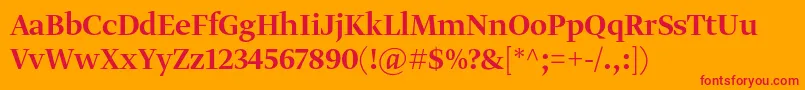 GretadisplayproMedium Font – Red Fonts on Orange Background