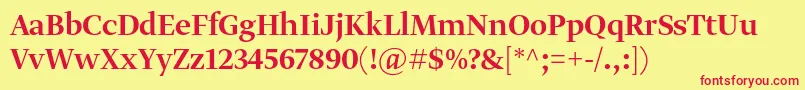 GretadisplayproMedium Font – Red Fonts on Yellow Background