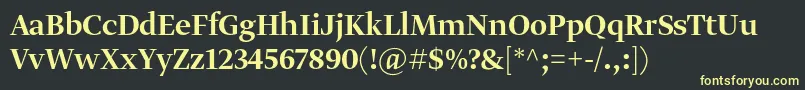 GretadisplayproMedium Font – Yellow Fonts on Black Background