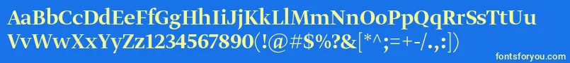 GretadisplayproMedium Font – Yellow Fonts on Blue Background