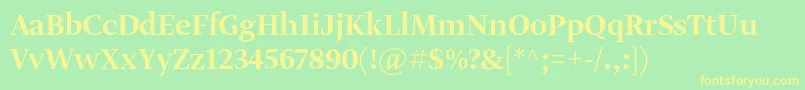 GretadisplayproMedium Font – Yellow Fonts on Green Background