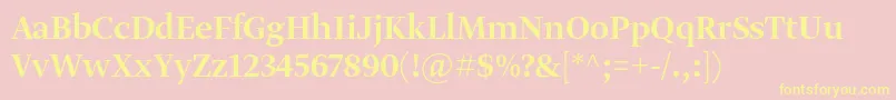 GretadisplayproMedium-Schriftart – Gelbe Schriften auf rosa Hintergrund