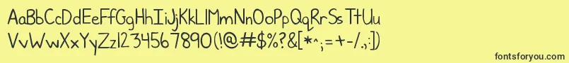 Kgjunebug Font – Black Fonts on Yellow Background