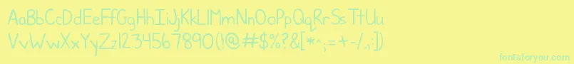 Шрифт Kgjunebug – зелёные шрифты на жёлтом фоне