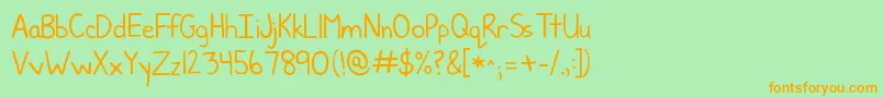 Kgjunebug Font – Orange Fonts on Green Background