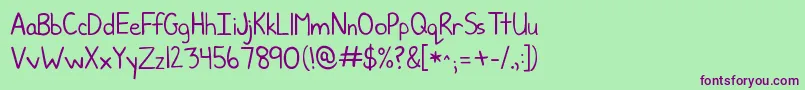 Kgjunebug Font – Purple Fonts on Green Background