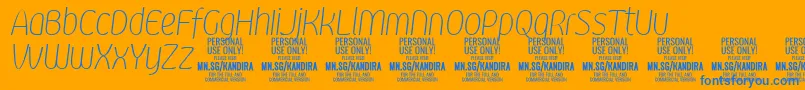 KandiraThiitPersonalUse Font – Blue Fonts on Orange Background