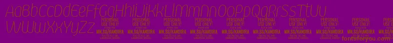 KandiraThiitPersonalUse Font – Brown Fonts on Purple Background