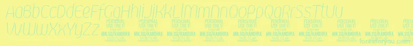 KandiraThiitPersonalUse Font – Green Fonts on Yellow Background