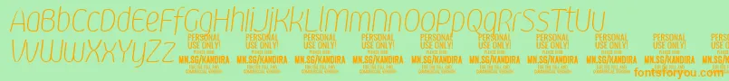 KandiraThiitPersonalUse Font – Orange Fonts on Green Background