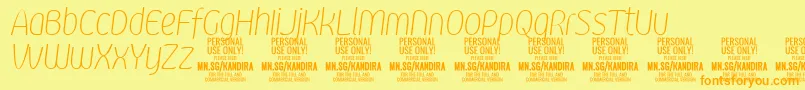 KandiraThiitPersonalUse Font – Orange Fonts on Yellow Background