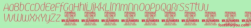 KandiraThiitPersonalUse Font – Red Fonts on Green Background