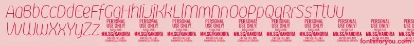 KandiraThiitPersonalUse Font – Red Fonts on Pink Background