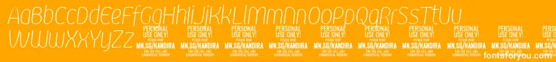 KandiraThiitPersonalUse-Schriftart – Weiße Schriften auf orangefarbenem Hintergrund