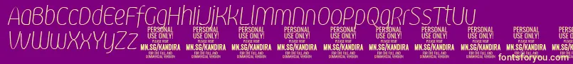 KandiraThiitPersonalUse Font – Yellow Fonts on Purple Background