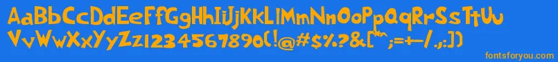 MorningDog Font – Orange Fonts on Blue Background