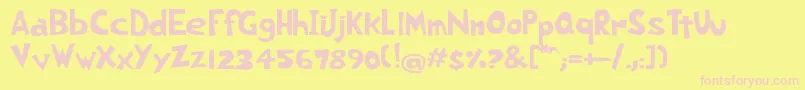 MorningDog-fontti – vaaleanpunaiset fontit keltaisella taustalla