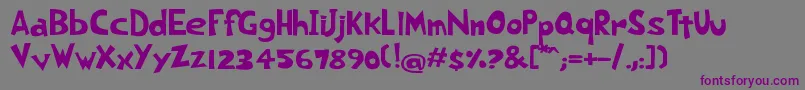 フォントMorningDog – 紫色のフォント、灰色の背景