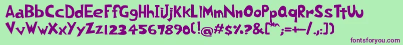 MorningDog Font – Purple Fonts on Green Background