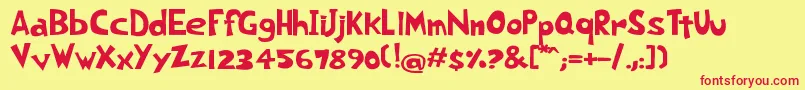 MorningDog Font – Red Fonts on Yellow Background