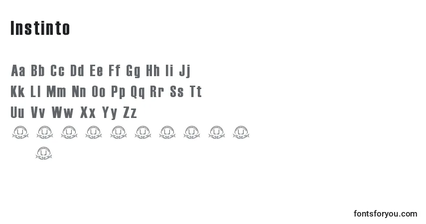 Шрифт Instinto – алфавит, цифры, специальные символы