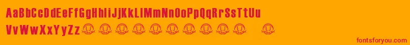 Instinto Font – Red Fonts on Orange Background
