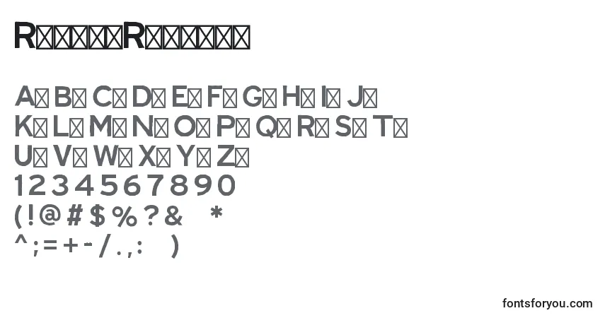 Czcionka RippleRegular – alfabet, cyfry, specjalne znaki