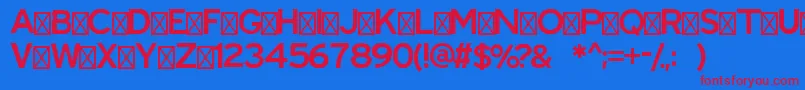 RippleRegular Font – Red Fonts on Blue Background