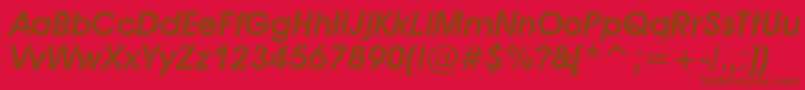 フォントAvantGardeDemiObliqueBt – 赤い背景に茶色の文字