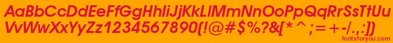 AvantGardeDemiObliqueBt Font – Red Fonts on Orange Background